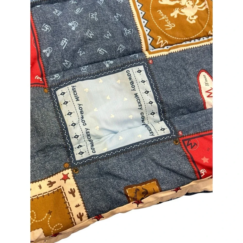 Vintage Disney Home‎ Mickey Mouse Cowboy Comforter Twin Size Patchwork Look Kids